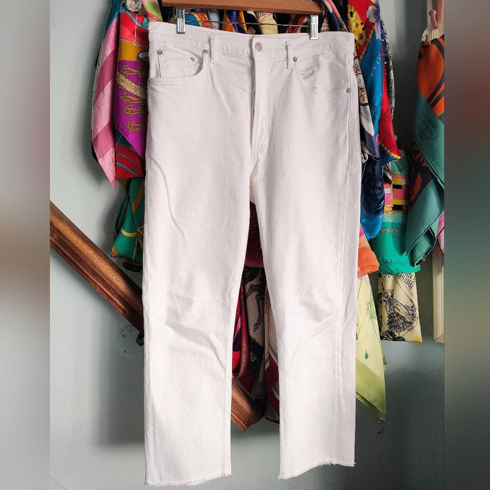 Agolde Riley High Rise Straight Size 32 True White Color